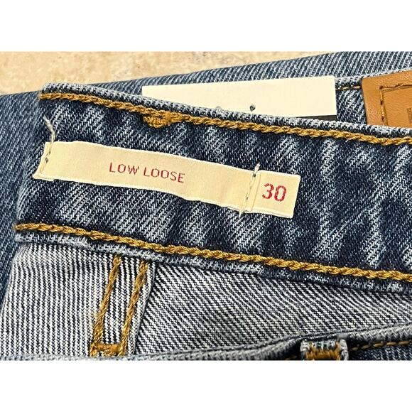 Levi's Premium Low Loose Jeans Womens 30 Relaxed Straight Leg Medium Wash NEW - Picture 6 of 6
